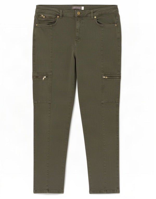 MINT VELVET Γυναικεία Cargo Slim Jeans UK 14 Large W32 L28 Χακί βαμβάκι
