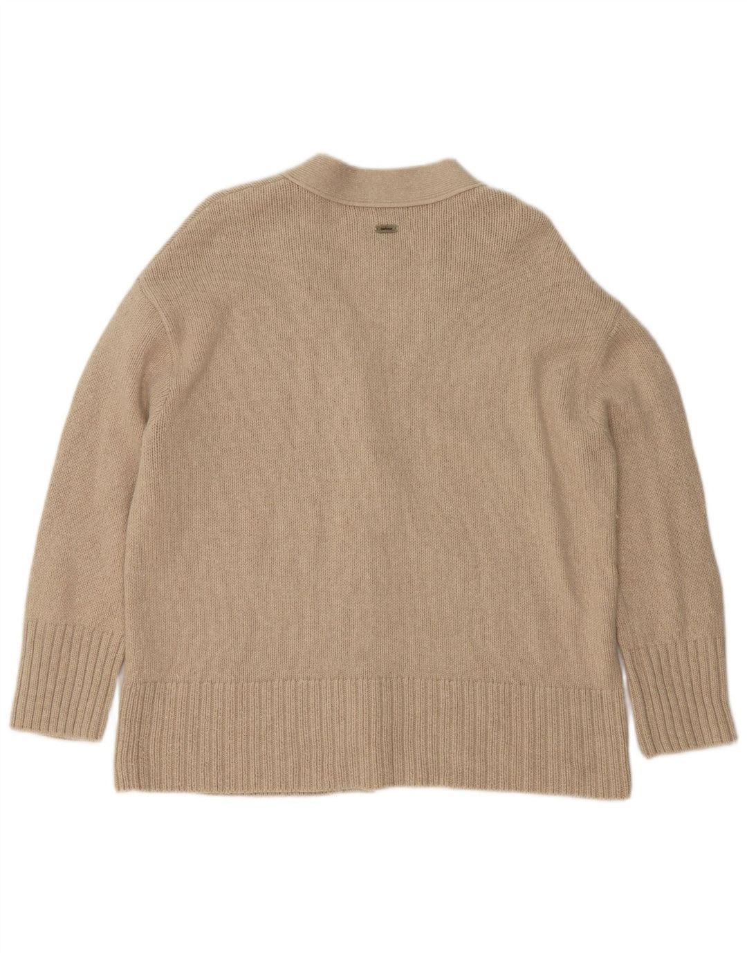 Barbour Γυναικείο πουλόβερ ζακέτα υπερμεγέθη UK 10 Small Beige βαμβακερό
