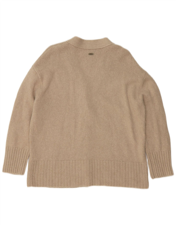 Barbour Γυναικείο πουλόβερ ζακέτα υπερμεγέθη UK 10 Small Beige βαμβακερό
