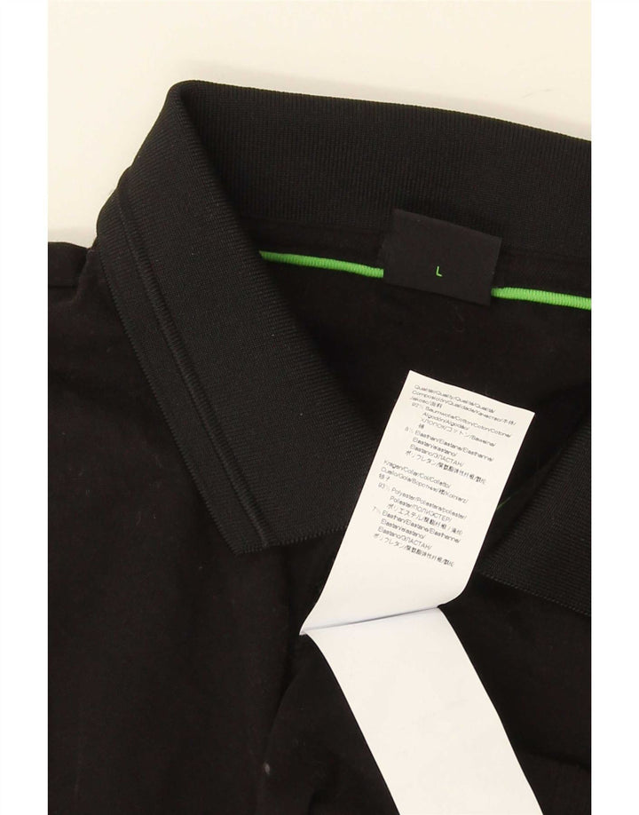Ανδρικό Stretch Polo πουκάμισο Hugo Boss, μεγάλο μαύρο βαμβακερό