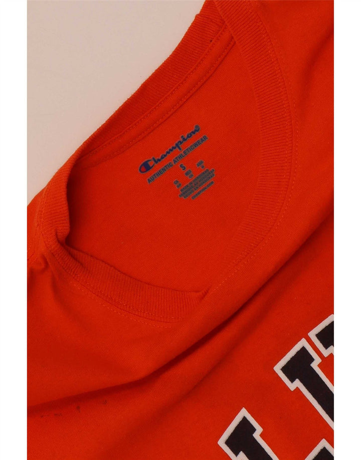 Champion Mens Illinois Graphic T-Shirt Top Small Orange