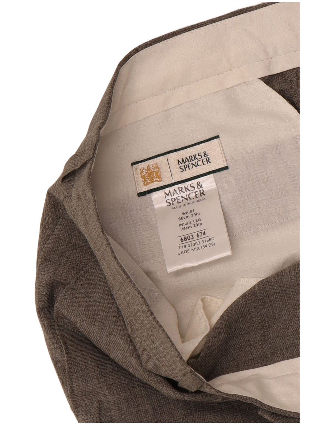 Marks & Spencer Ανδρικό ίσιο παντελόνι W34 L27 Γκρι Πολυεστέρας