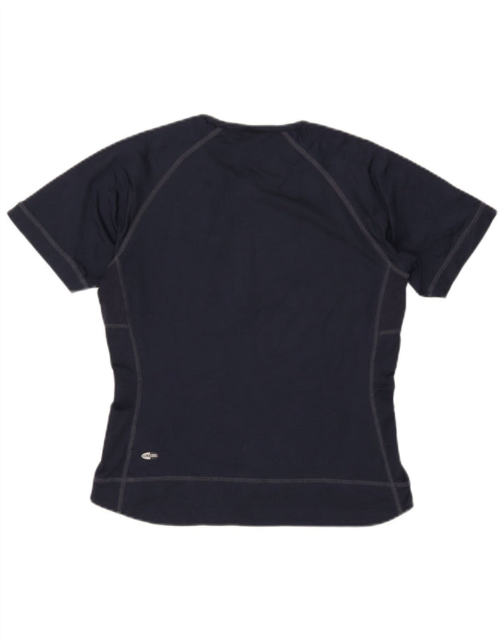 Adidas Γυναικείο T-Shirt Climacool Top UK 12 Medium Navy Blue Nylon