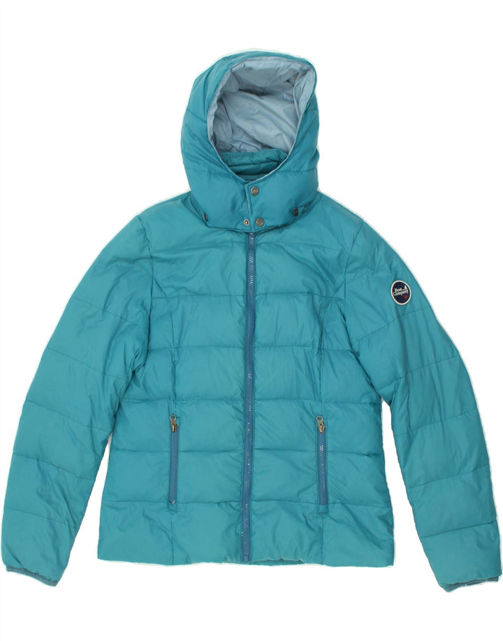 BEST COMPANY Womens Hooded Padded Jacket UK 14 Medium Blue | Vintage Best Company | Thrift | Second-Hand Best Company | Used Clothing | Messina Hembry 