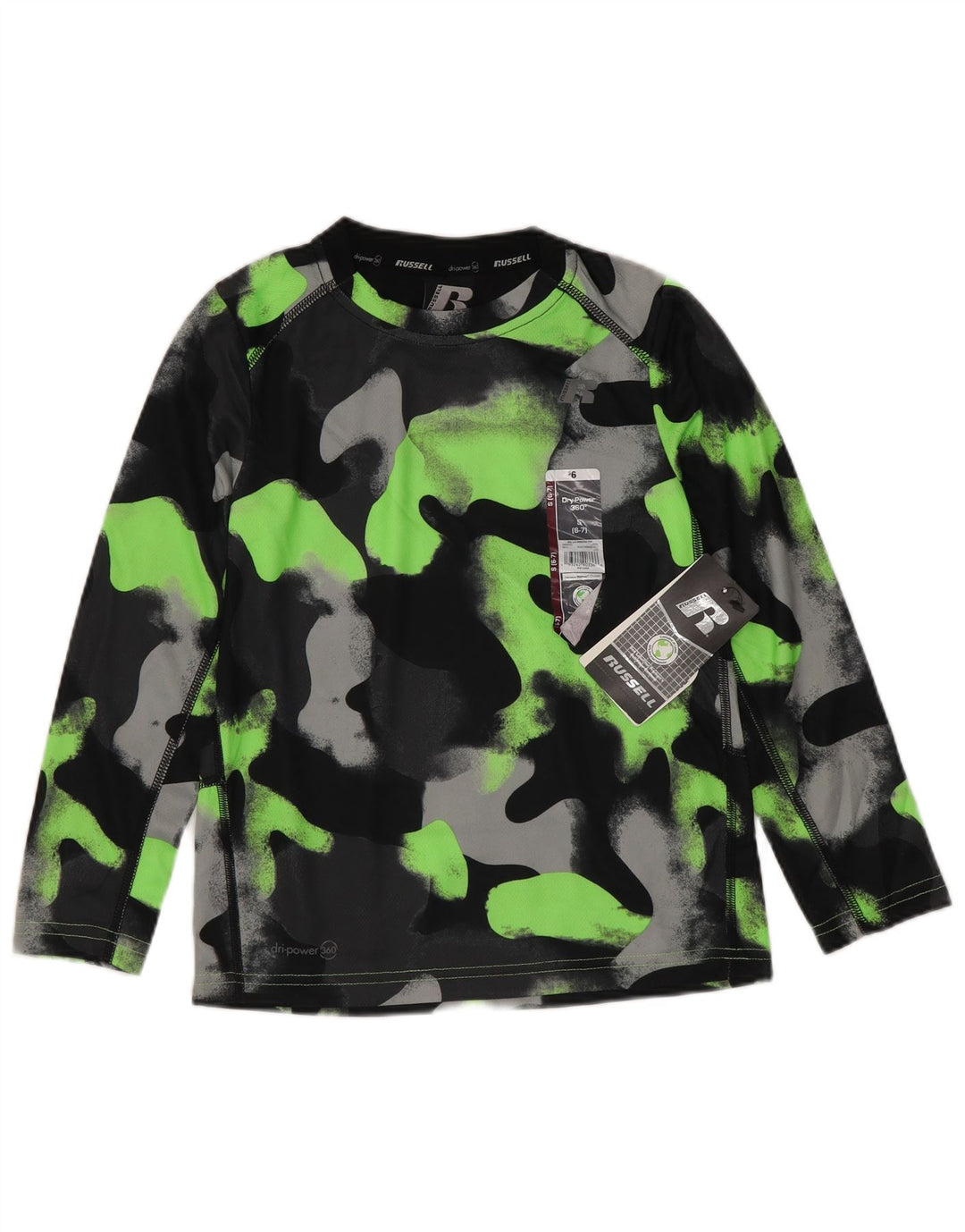 Russell Athletic Boys Dri-Power Top Μακρυμάνικο 6-7 ετών Μικρό Μαύρο