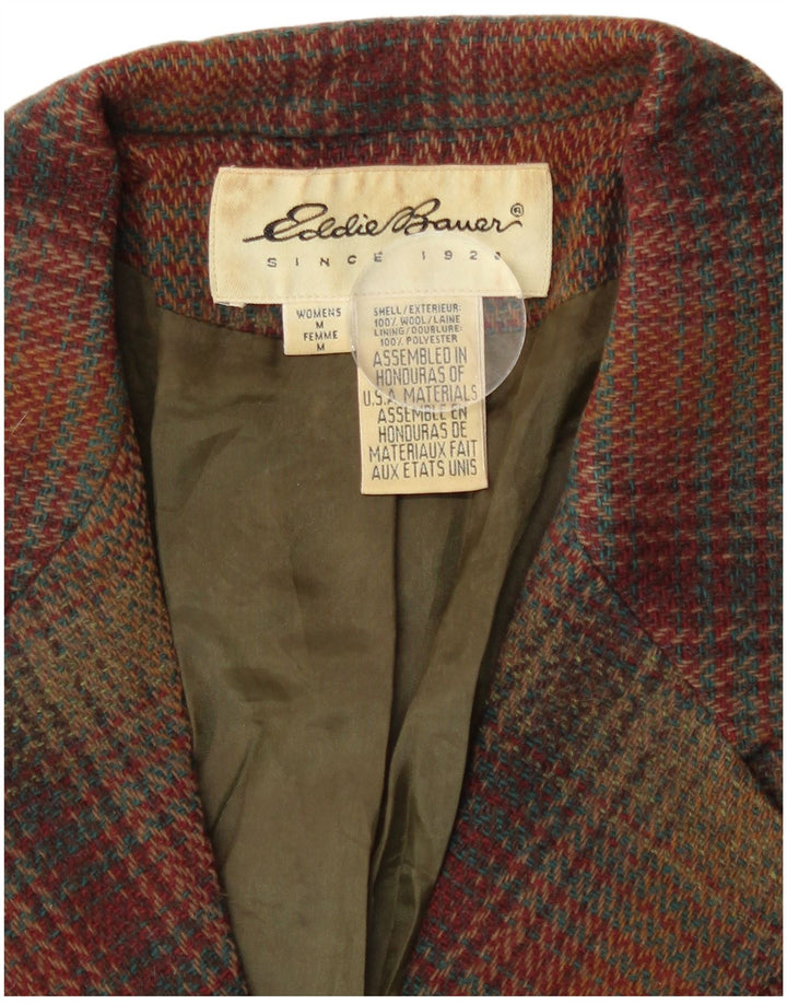 Eddie Bauer Γυναικείο σακάκι blazer UK 14 μεσαίο καφέ καρό μαλλί