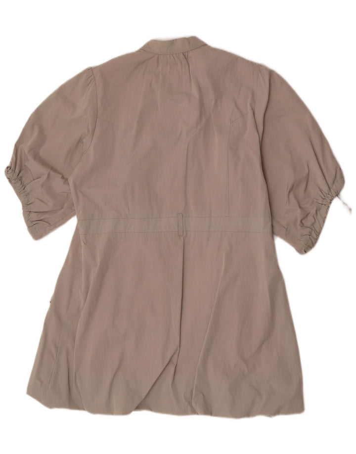 Dkny Γυναικείο μανίκι 3/4 διπλό παλτό UK 16 μεγάλο γκρι πολυεστέρας