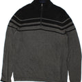 EDDIE BAUER Mens Zip Neck Jumper Sweater Large Grey Colourblock Cotton Vintage Eddie Bauer and Second-Hand Eddie Bauer from Messina Hembry 