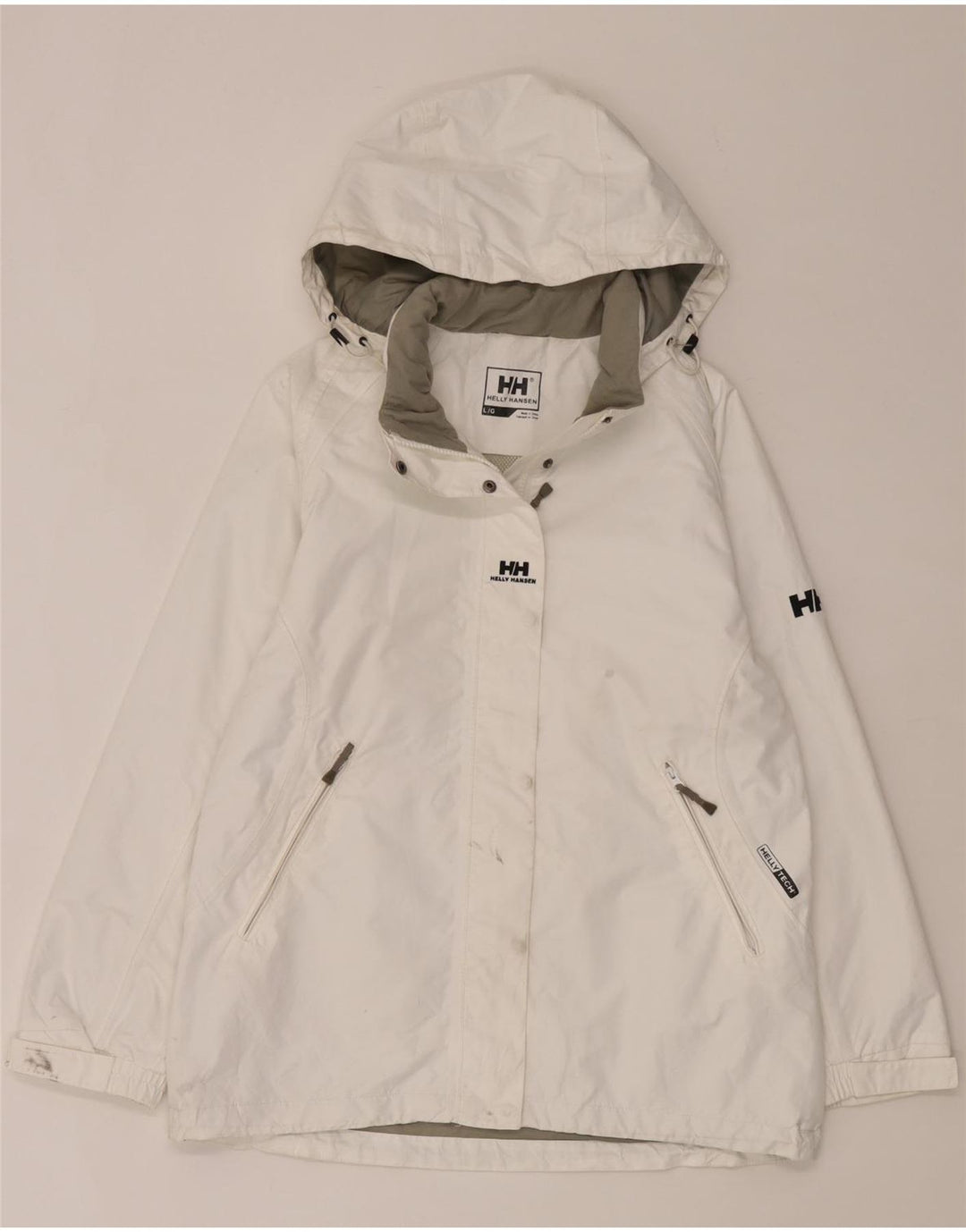 Helly Hansen Γυναικείο μπουφάν βροχής με κουκούλα UK 16 μεγάλος λευκός πολυεστέρας