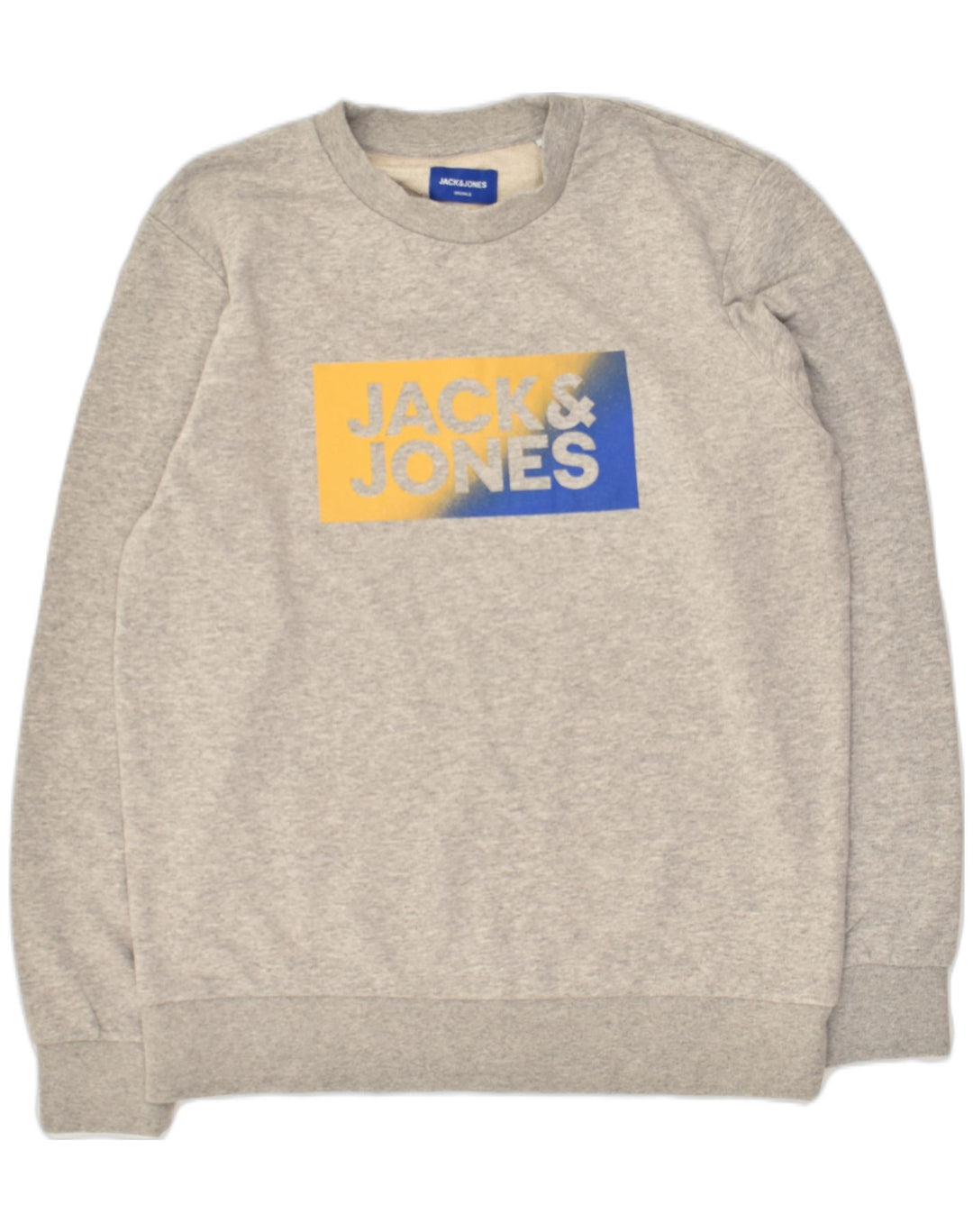 JACK & JONES Mens Graphic Sweatshirt Jumper Large Grey Cotton | Vintage Jack & Jones | Thrift | Second-Hand Jack & Jones | Used Clothing | Messina Hembry 
