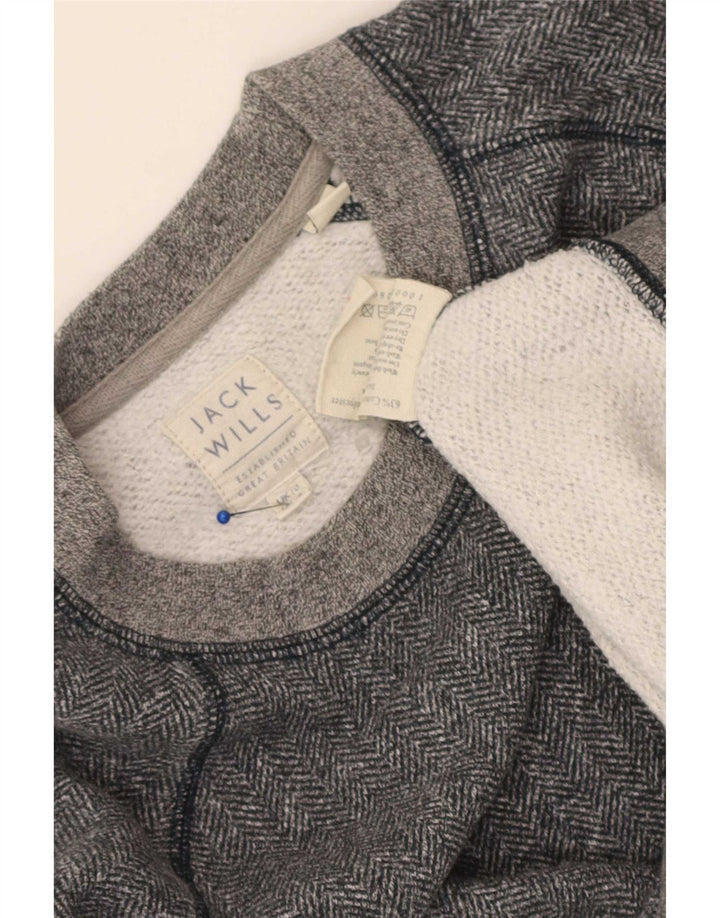 Jack Wills Γυναικεία φούτερ Crop Jumper UK 10 Small Grey Ψαροκόκκαλο