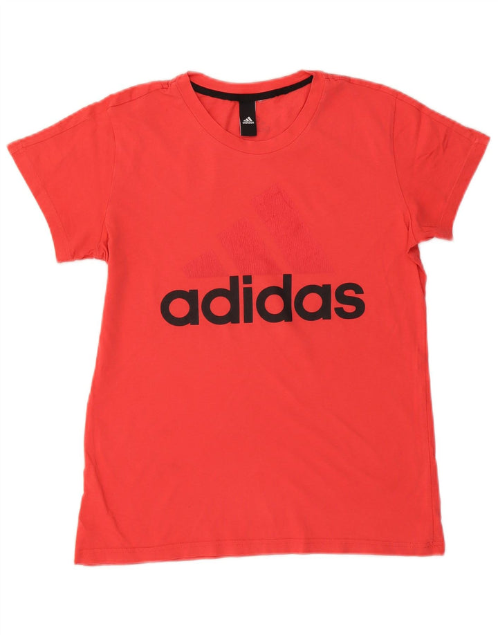 Γυναικείο γραφικό T-Shirt ADIDAS Top UK 14 Medium Red