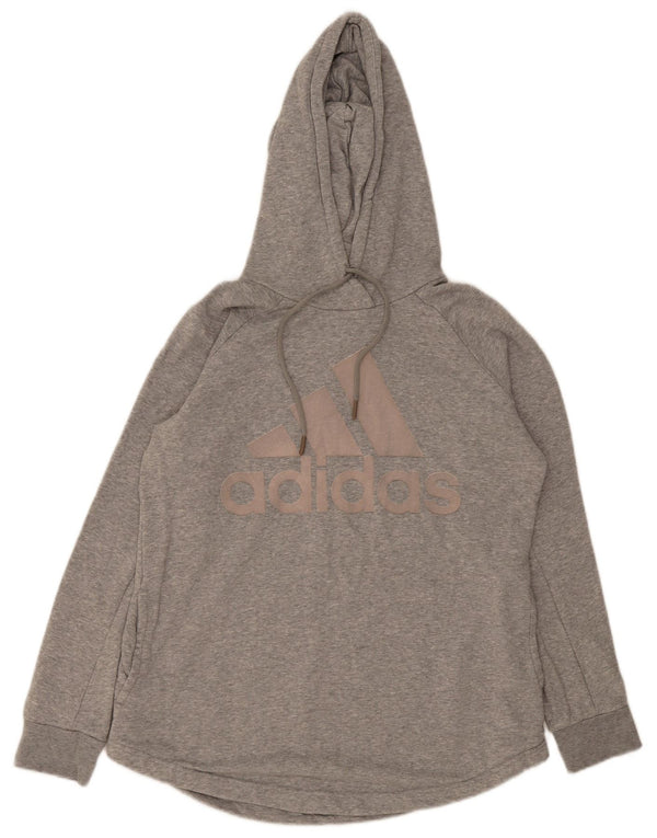 Γυναικείο γραφικό φούτερ Adidas Jumper UK 16/18 μεγάλο γκρι βαμβακερό