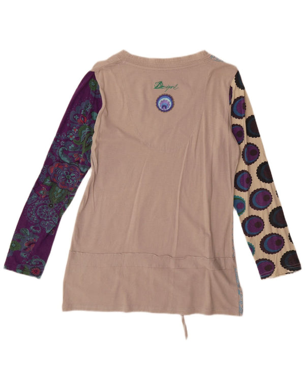 Desigual Γυναικείο Abstract Pattern Tunic Top UK 18 XL Μπεζ βαμβακερό