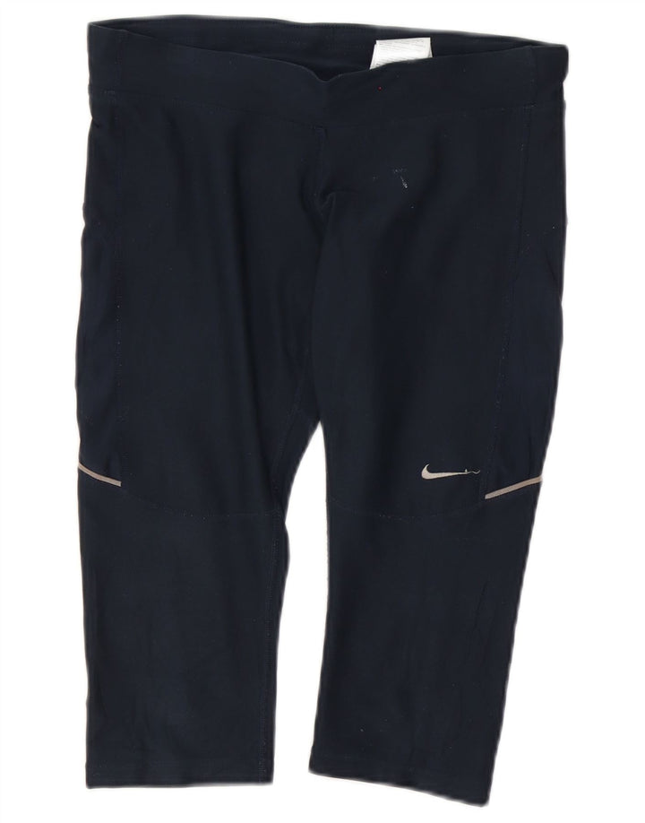 Γυναικεία κολάν Nike Dri Fit Capri UK 10 Small Navy Blue Polyester