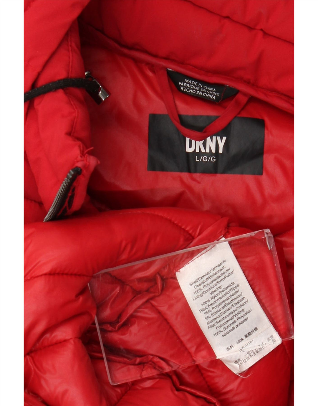 Dkny Γυναικείο παλτό με κουκούλα UK 16 Large Red Polyester