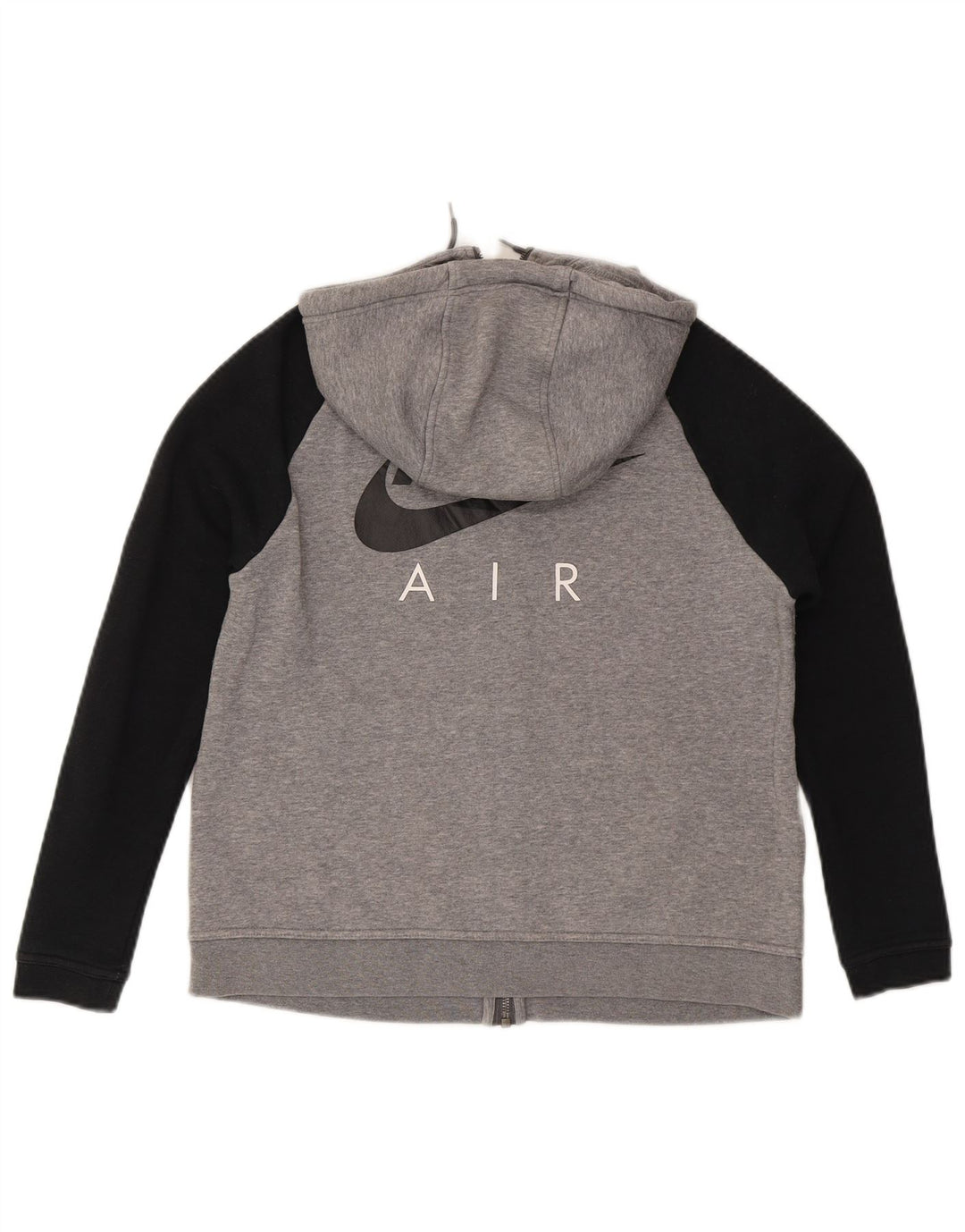 NIKE Womens Oversized Zip Hoodie Sweater UK 10 Small Grey Colourblock