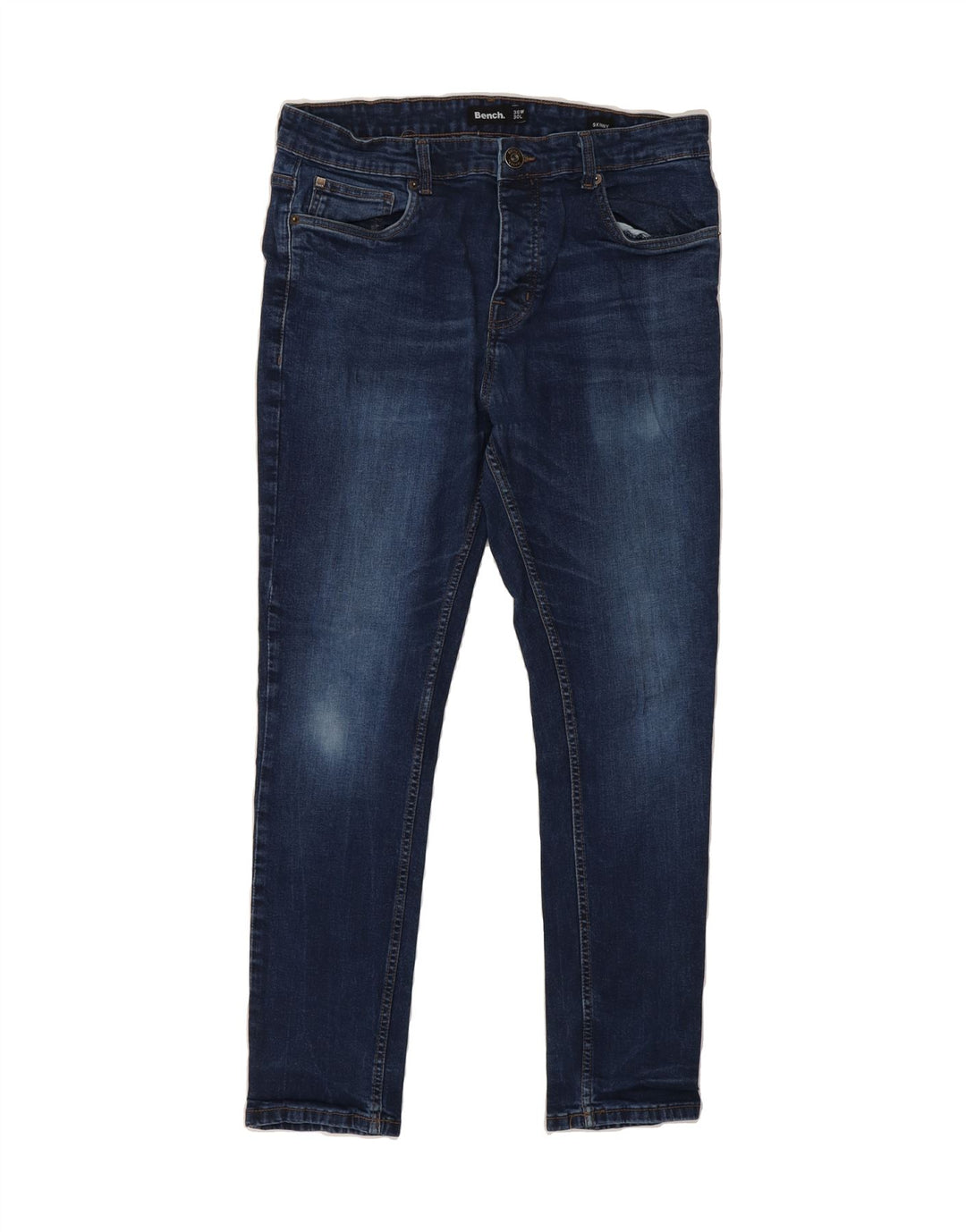 BENCH Mens Skinny Jeans W36 L30 Navy Blue Cotton Vintage Bench and Second-Hand Bench from Messina Hembry 