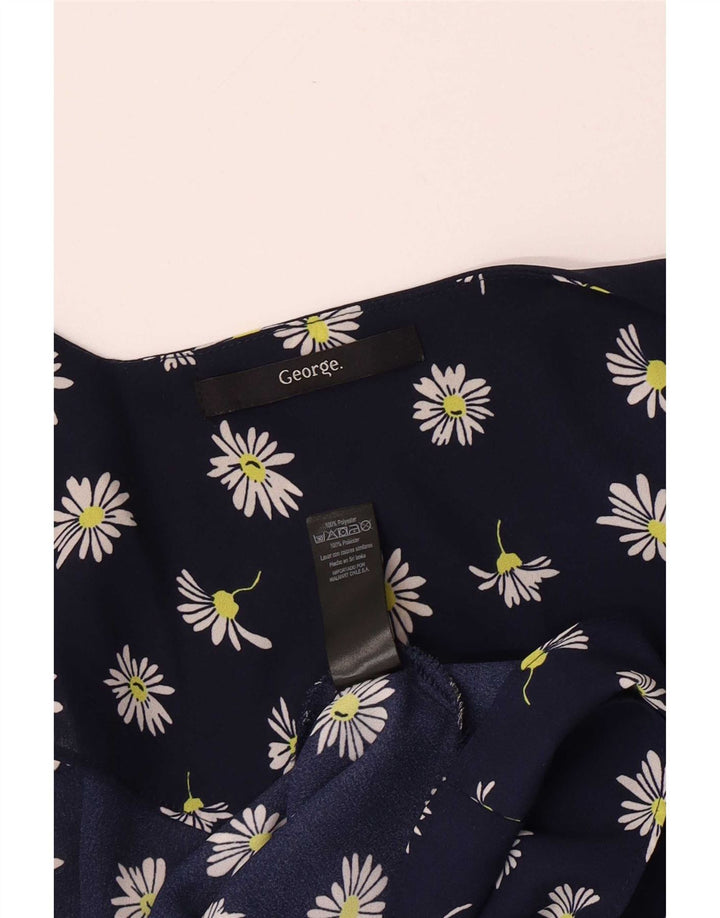 George Womens Cami Top UK 16 Large Navy Blue Floral Polyester