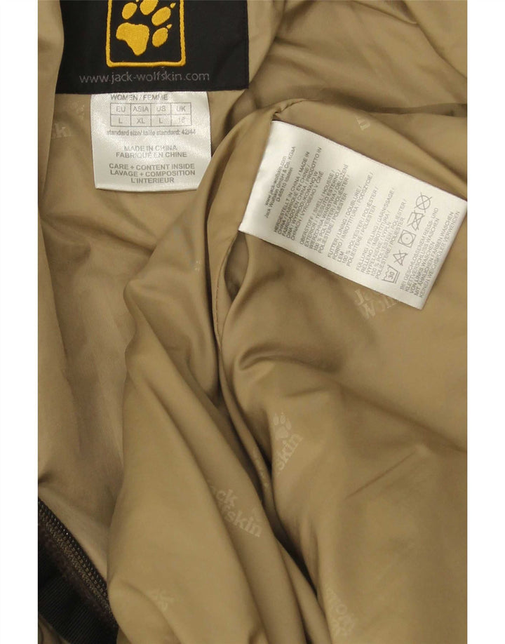 Jack Wolfskin γυναικείο παλτό με κουκούλα UK 16 μεγάλο καφέ πολυεστέρας
