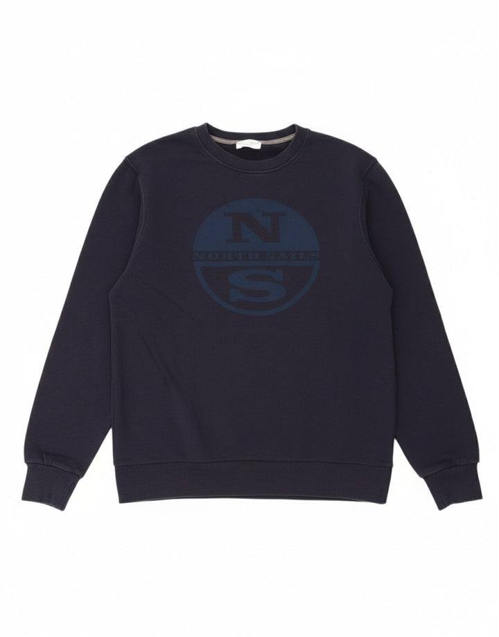 NORTH SAILS Mens Graphic Sweatshirt Jumper Medium Navy Blue Cotton