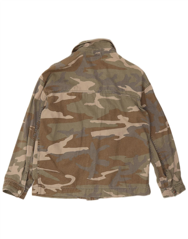 Topshop Γυναικείο Utility Μπουφάν UK 10 Small Khaki Camouflage Cotton