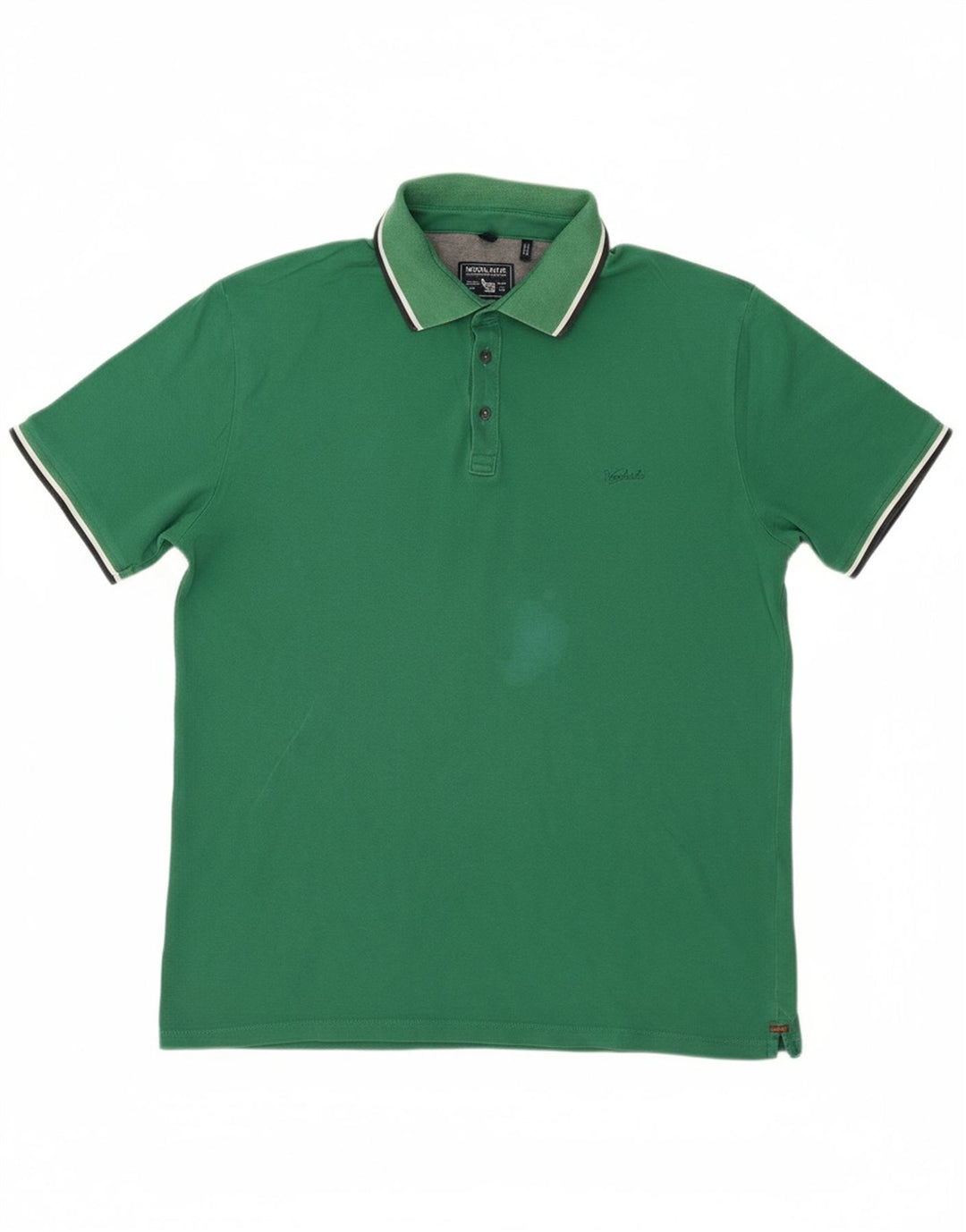 WOOLRICH Mens Polo Shirt Large Green Cotton