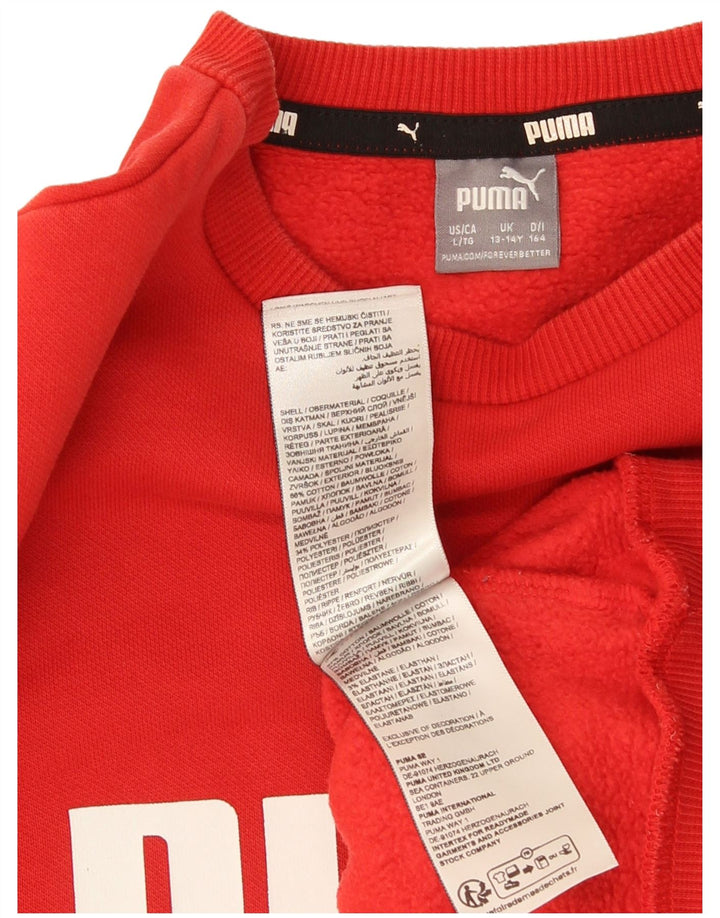Puma Boys Graphic Φούτερ Jumper 13-14 ετών Κόκκινο βαμβακερό