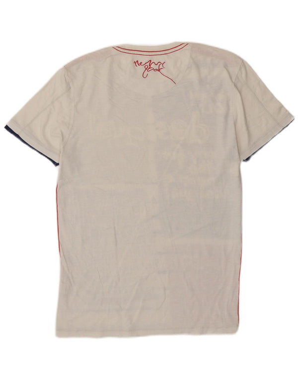 Ανδρικό T-Shirt Desigual Top Small White Colourblock Βαμβακερό