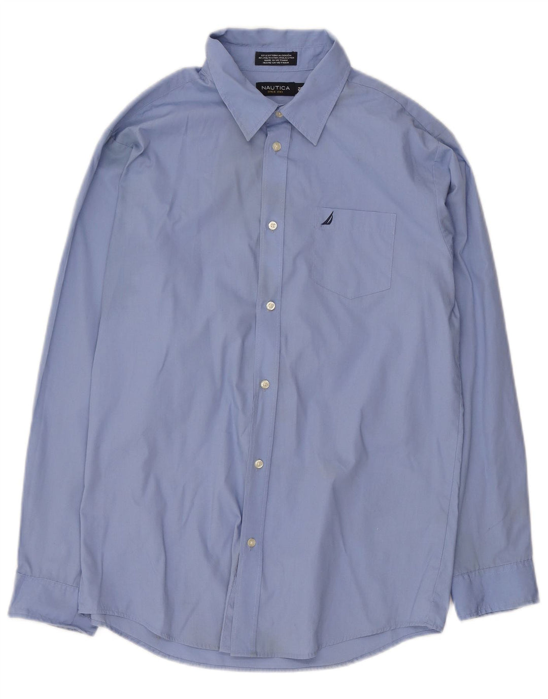 NAUTICA Boys Regular Fit Shirt 15-16 Years Blue Cotton