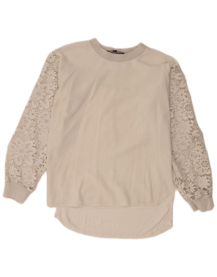 Γαλλικό Connection Γυναικείο τοπ μακρυμάνικο UK 8 Small White Floral
