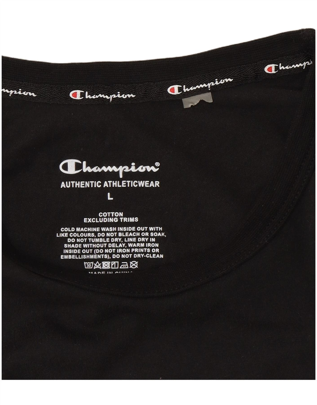 Ανδρικό γραφικό T-Shirt Champion Top μεγάλο μαύρο βαμβακερό