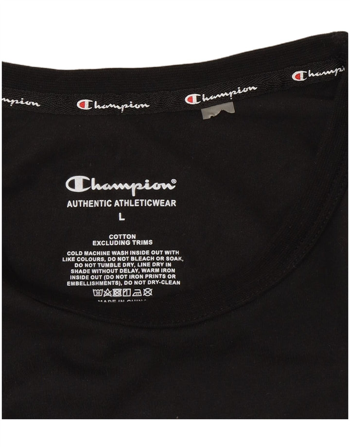 Ανδρικό γραφικό T-Shirt Champion Top μεγάλο μαύρο βαμβακερό