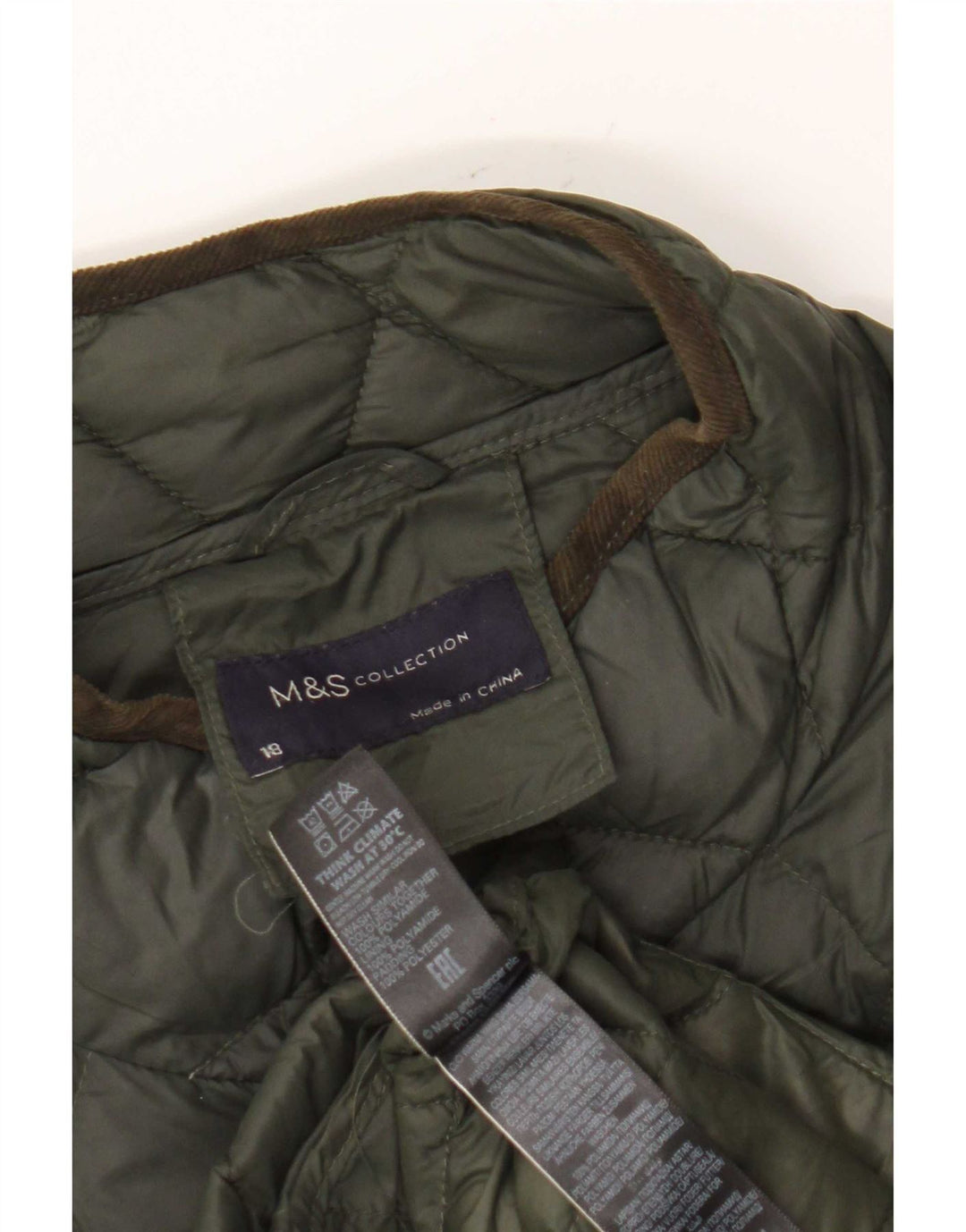 Marks & Spencer Γυναικείο καπιτονέ παλτό UK 18 XL Khaki Polyamide