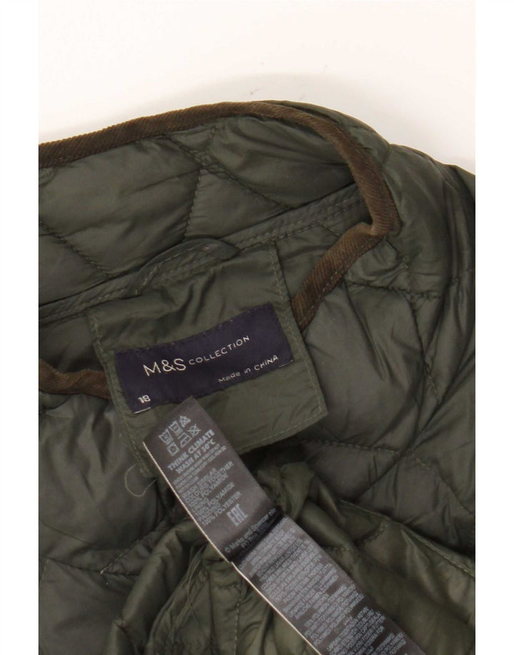 Marks & Spencer Γυναικείο καπιτονέ παλτό UK 18 XL Khaki Polyamide