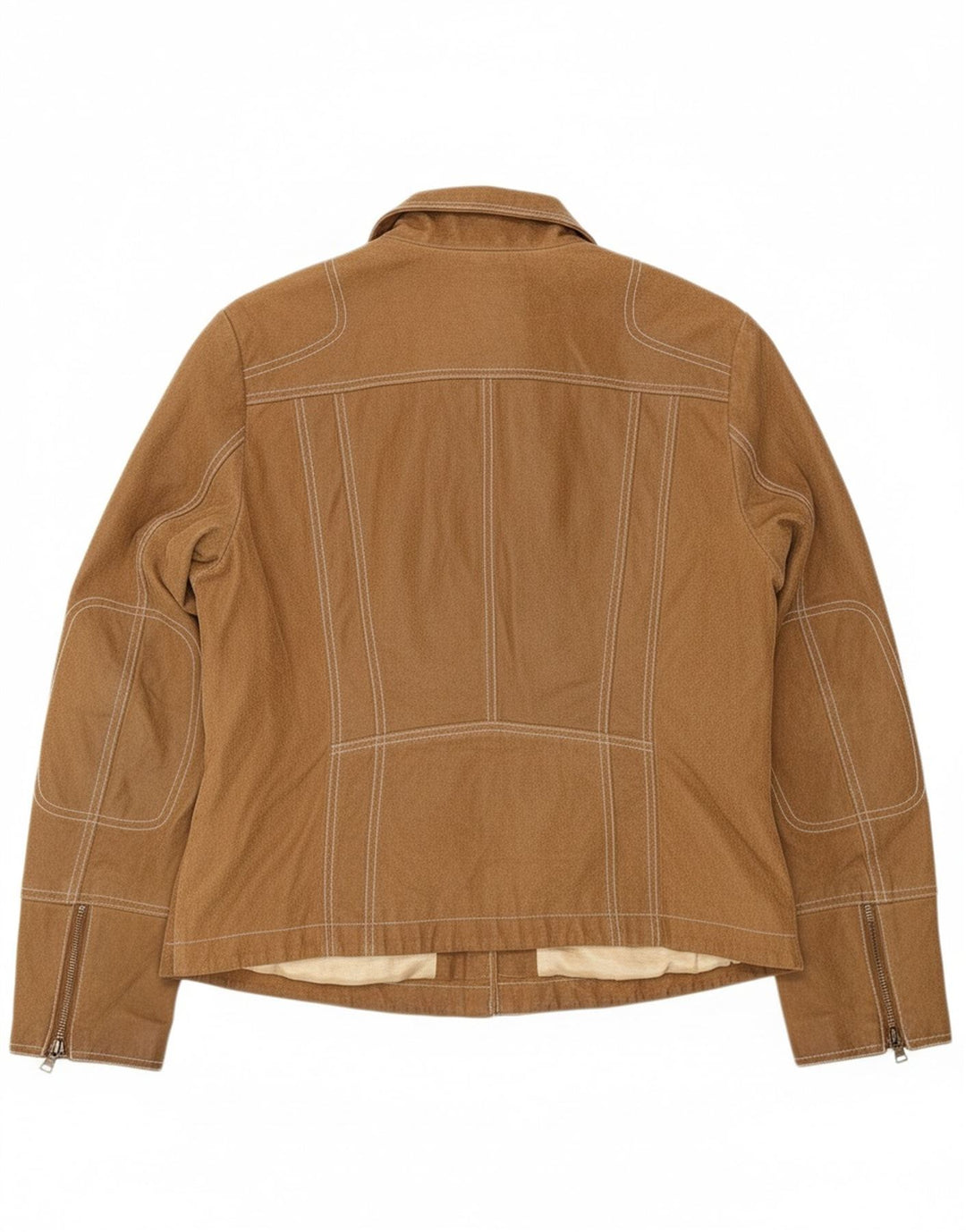 SASHA Womens Leather Jacket UK 12 Medium Brown Leather