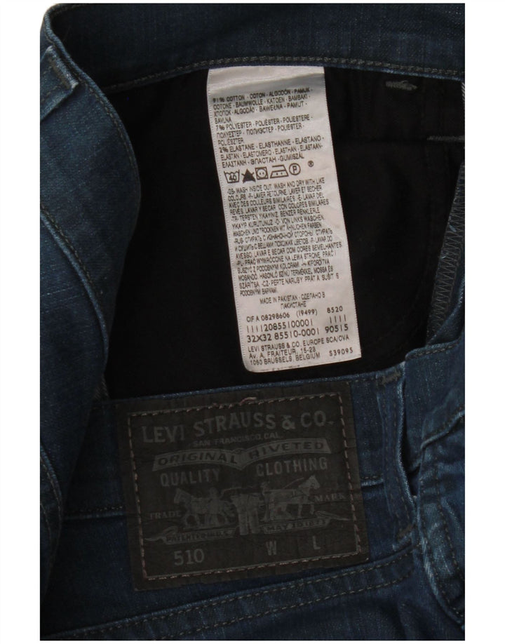 Levi's Mens 510 Slim Jeans W32 L27 Μπλε βαμβακερό