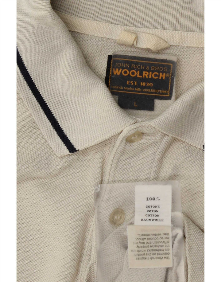 Ανδρικό πουκάμισο πόλο Woolrich μεγάλο μπεζ βαμβακερό