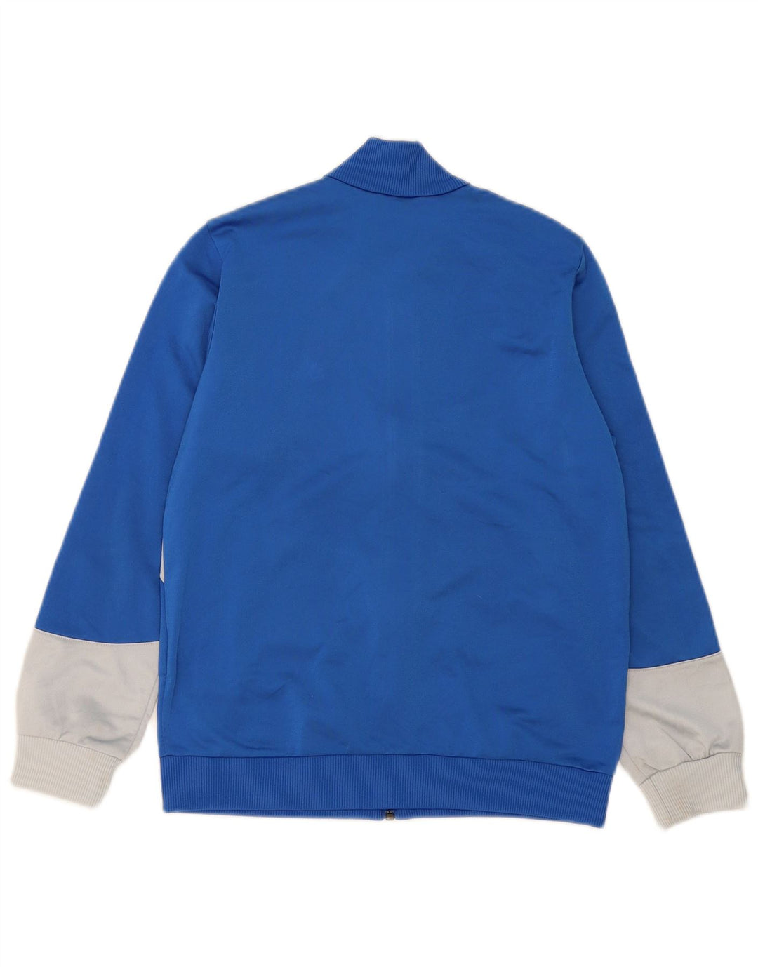 ADIDAS Boys Tracksuit Top Jacket 11-12 Years Blue Colourblock Polyester
