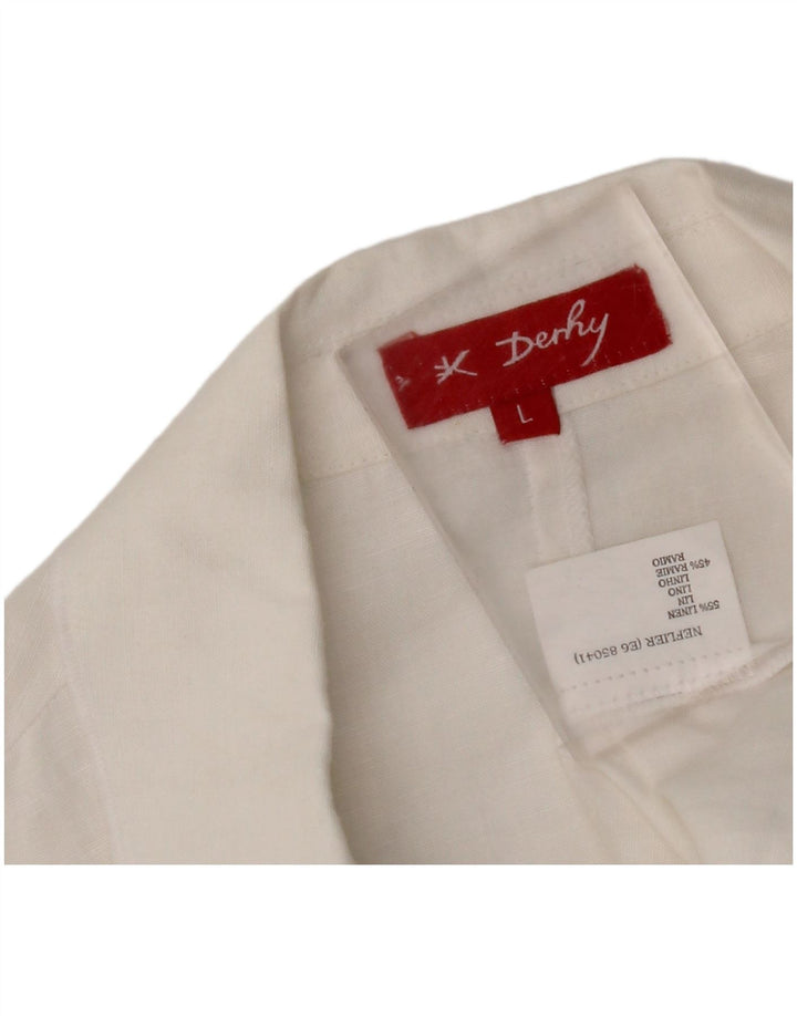 Γυναικεία ζακέτα DERBY Top UK 14 Large White Floral Ramie