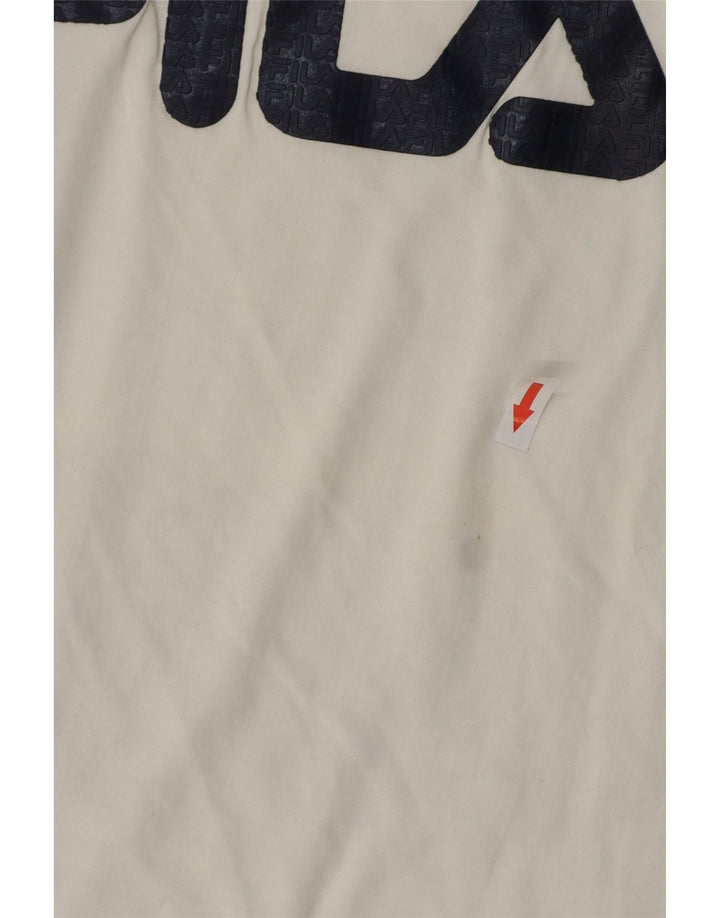 Fila Ανδρικό γραφικό T-Shirt Top Μικρό λευκό βαμβακερό