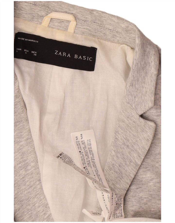 Zara Γυναικείο Μπουφάν 1 Κουμπί Blazer UK 14 Μεγάλη γκρι βισκόζη