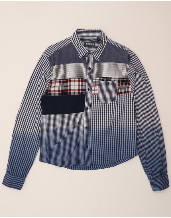 DESIGUAL Γυναικείο πουκάμισο UK 14 Medium Blue Gingham