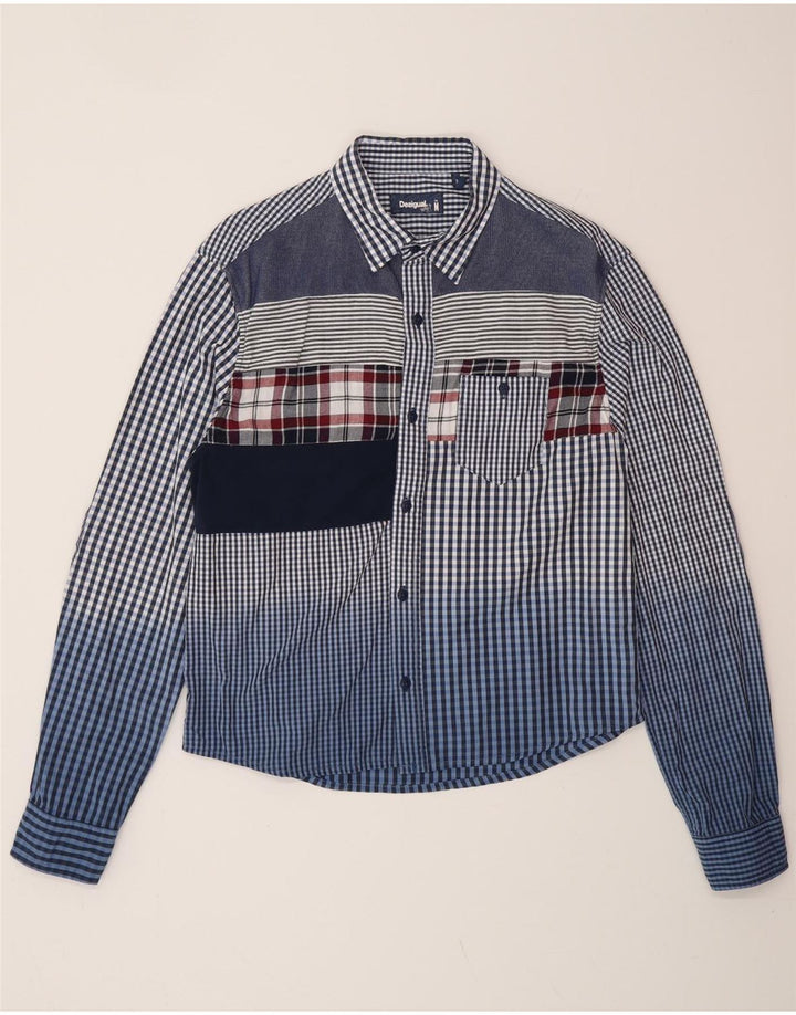 DESIGUAL Γυναικείο πουκάμισο UK 14 Medium Blue Gingham