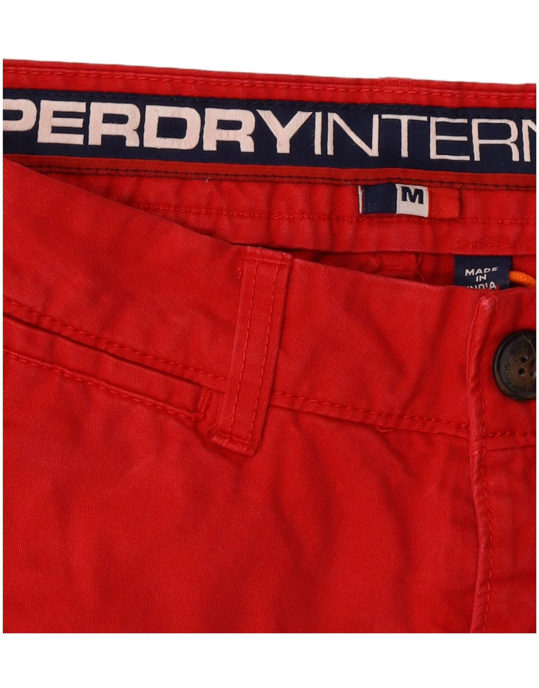 Ανδρικό σορτς Chino SUPERDRY μεσαίο W32 κόκκινο βαμβακερό