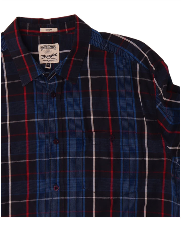 Ανδρικό πουκάμισο Wrangler Regular Fit XL Navy Blue Check Cotton
