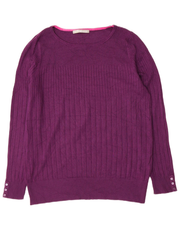 Marks & Spencer Γυναικείο πουλόβερ με λαιμό σκάφος UK 20 2XL μωβ βισκόζη