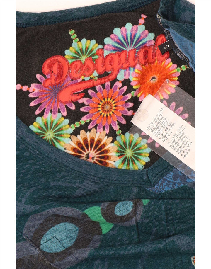 Γυναικεία μπλούζα Desigual Top UK 10 Μικρή πολύχρωμη φλοράλ βισκόζη