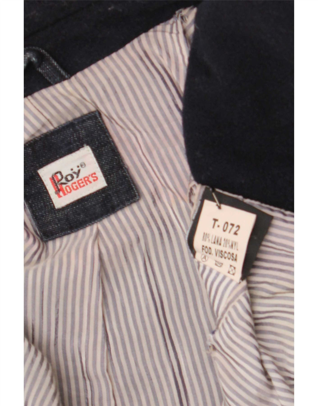 Roy Rogers Ανδρικό παλτό μπιζελιού IT 50 Large Navy Blue Wool