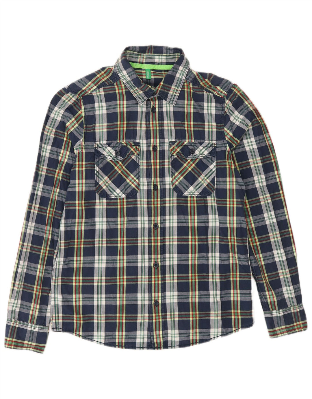 BENETTON Αγόρι πουκάμισο 9-10 ετών Navy Blue Check